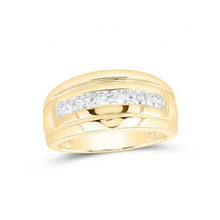  10k Gold Diamond Ridged Wedding Band 3/4 Cttw