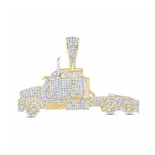  10k Yellow Gold Diamond Truck Charm 1 1/4 Cttw