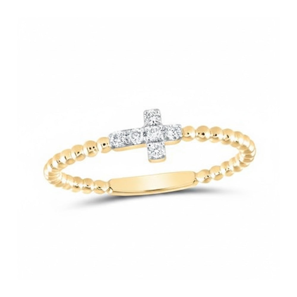 1/10CTW Diamond Fashion Cross Band in 14K Gold