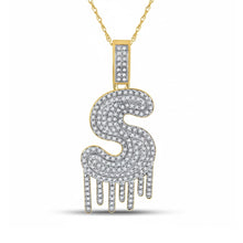  10K Gold Diamond Letter Pendant | 5/8 CTW Drip Charm