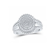  10K White Gold Diamond Cluster Ring 1/8 Cttw