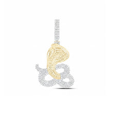  10k Yellow Gold Diamond Snake Men’s Charm 1 1/5 Cttw