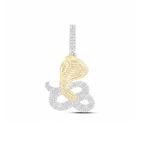 10k Yellow Gold Diamond Snake Men’s Charm 1 1/5 Cttw