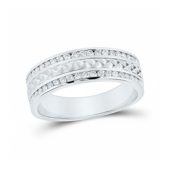 14k Gold Diamond Braided Wedding Band Ring 1/2 Cttw