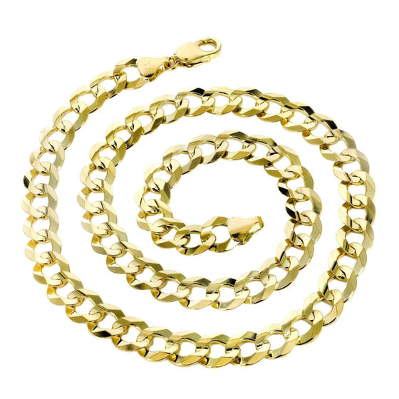 14mm - 15mm Solid Curb Cuban Yellow Chain