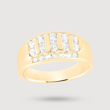  Ribbed 1ctw Diamond Ring - 14k Yellow Gold