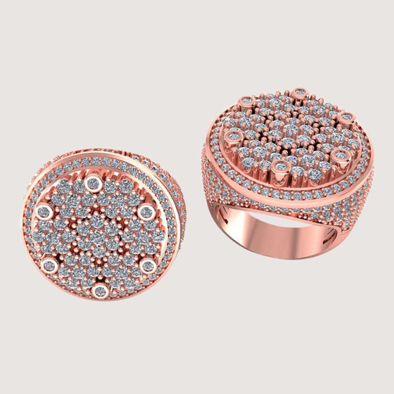 Round Cluster Diamond Ring in Rose Gold with 4.65 CT Lab-Grown Diamonds