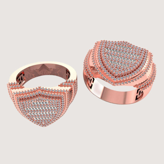 Shield Diamond Ring in Rose Gold with 1.13 CT Lab-Grown Baguette Diamonds