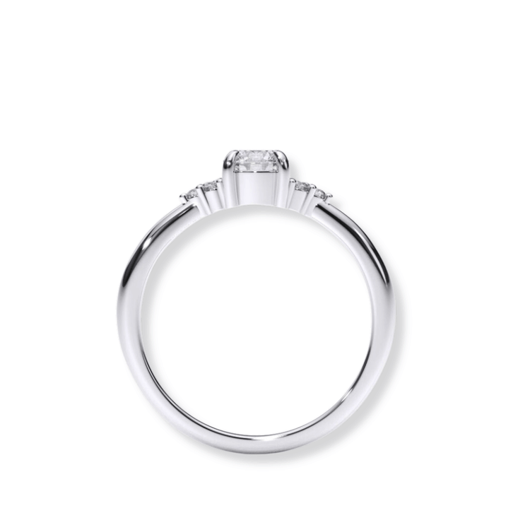 A close-up of the Round Brilliant Cut Diamond Engagement Ring, featuring a sparkling diamond set in polished gold.