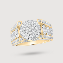  Round Cluster 2-1/5ctw Diamond Ring - 10k Yellow Gold