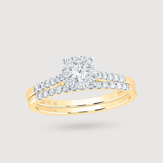 Maria 3/8ctw Round Diamond Engagement Ring - 10k Yellow Gold