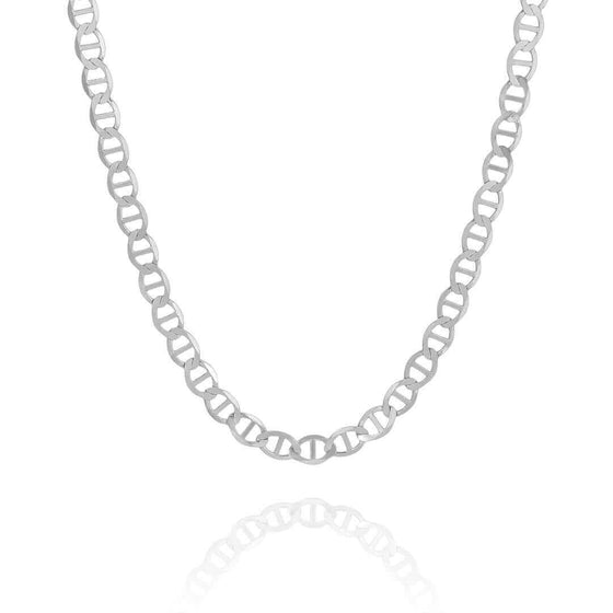 alt=" Discover GOLDZENN’s 6mm Silver Mariner Chain, crafted in 925 sterling silver for a nautical-inspired look. Durable, tarnish-resistant & ideal for versatile styling. "