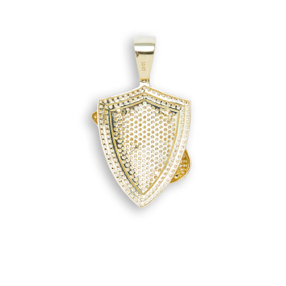 Shark Pendant - 10k Solid Gold| GOLDZENN- Showing the back detail of the pendant.