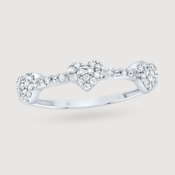 1/6CTW Diamond Fashion Heart Gift Ladies Ring - 10K Gold