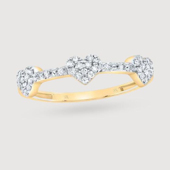 1/6CTW Diamond Fashion Heart Gift Ladies Ring - 10K Gold