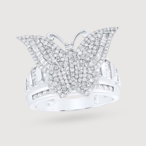 1-1/2CTW Diamond  Fashion Butterfly- 10K Gold