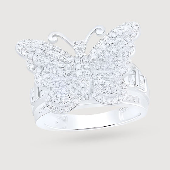 1-1/2CTW Diamond  Fashion Butterfly Ring - 10K Gold