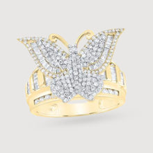  1-1/2CTW Diamond Butterfly Fashion Ladies Ring - 10K Gold