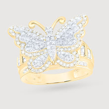  1-1/2CTW Diamond  Fashion Butterfly Ring - 10K Gold