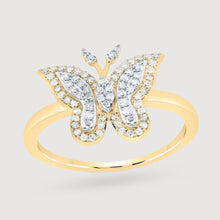  1/4CTW Diamond Butterfly Ladies Fashion Ring - 10K Gold