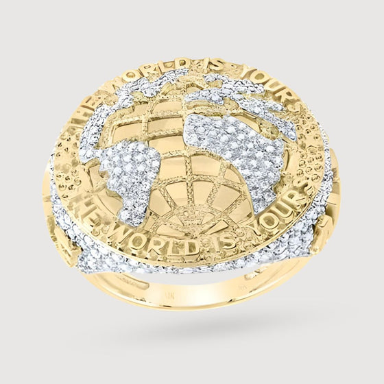 1-3/8 CTW Diamond "The World Is Yours" Ring – 10K Yellow Gold