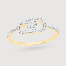  1/5CTW Diamond Fashion Paper Clip Ladies Ring- 10k Gold