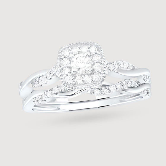 Orly 1/3ctw Cushion Diamond Twisted Halo Engagement Ring - 14k Gold