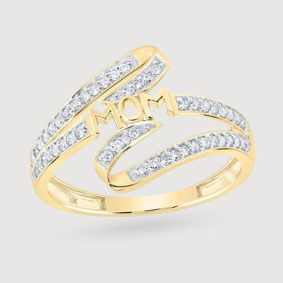 1/4CTW Round Diamond Mom Dream Collection Fashion Ring - 10K Gold