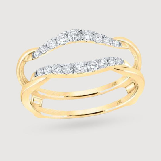 1/3CTW Round Diamond Wrap Ring Guard Enhancer Fashion Ring - 14K Gold