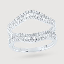  5/8CTW Round Diamond Wrap Ring Guard Enhancer Ladies  Ring - 14K White Gold