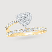  1/2CTW Round Diamond Heart Band Nicoles Dream Collection Ladies Ring - 10K Yellow Gold