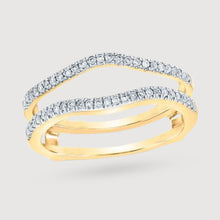  1/4CTW Round Diamond  Ring Guard Wrap Solitaire Enhancer Band- 14K Gold