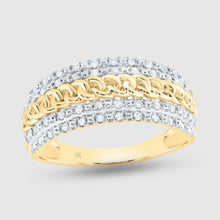  1/5ctw Diamond Cuban Link Ring - 10k Gold