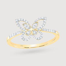  1/5CTW Diamond Butterfly Ladies Fashion Ring - 10K Gold