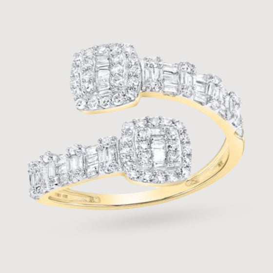 5/8CTW Round Diamond Cushion Cuff Band Nicoles Dream Collection Fashion Ladies Ring- 10k Gold