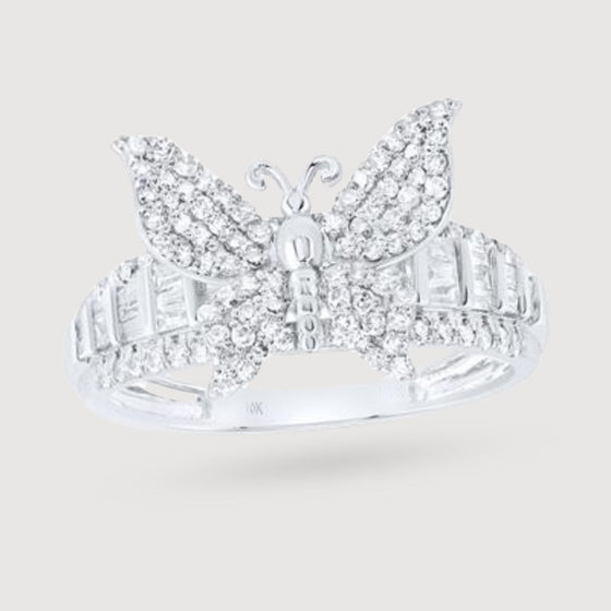 5/8CTW Diamond Butterfly Fashion Ring- 10K Gold