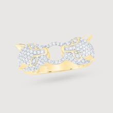  1-1/3CTW Diamond Leopard Ladies Fashion Ring- 10K Yellow Gold