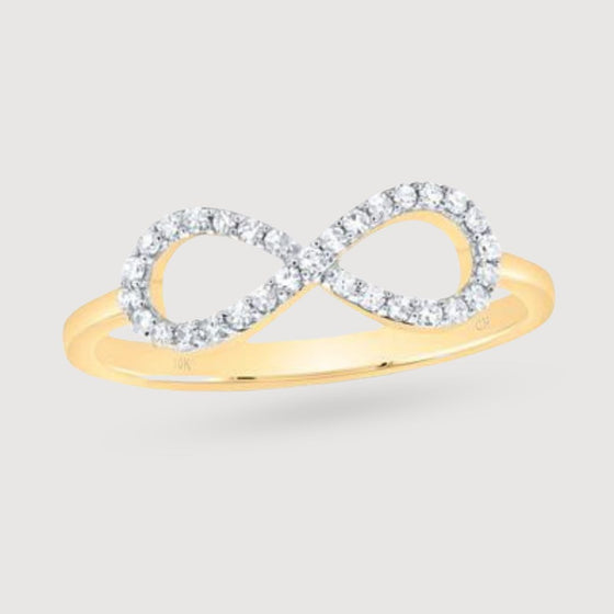 1/6CTW Diamond Fashion Infinity Ladies Ring - 10K Gold