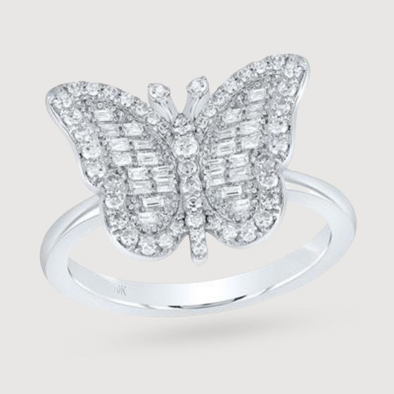 1/3CTW Diamond Butterfly Fashion  Ring - 10K Gold