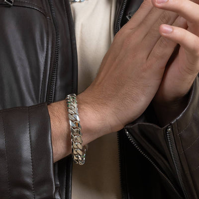 Buy Silver Plated Men Linked Bracelet @ Best Price