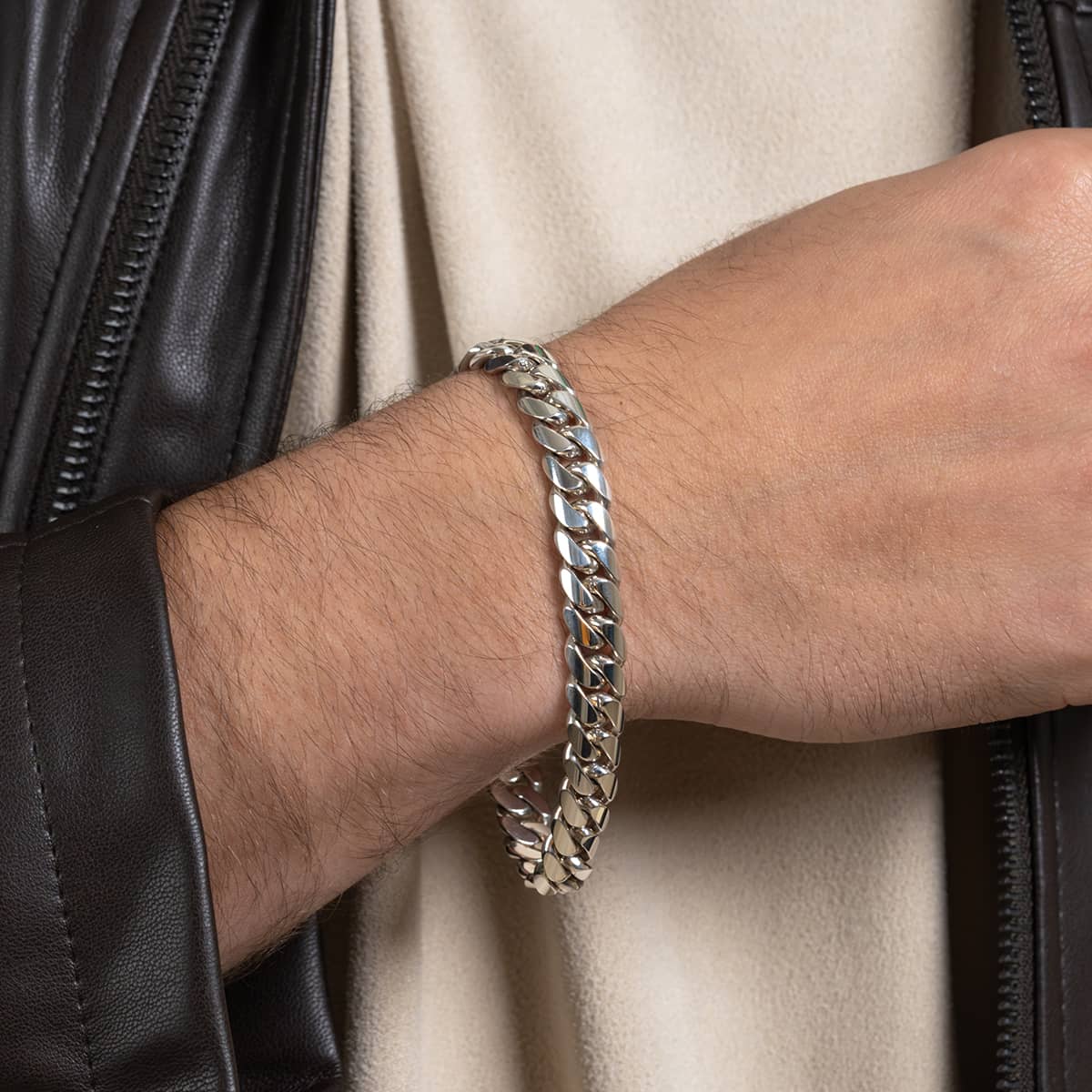 Dankadi 10mm Mens 925 Sterling Silver Miami Cuban Link Chain Bracelet - All Sizes