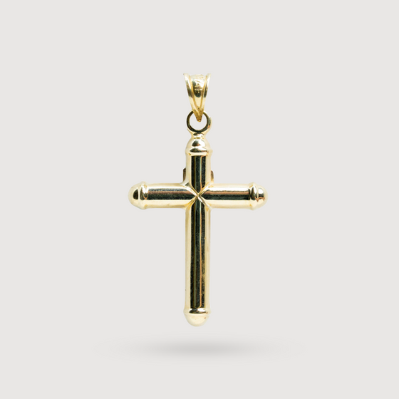 Back of Small Jesus Cross Pendant crafted in 10k solid yellow Gold. 