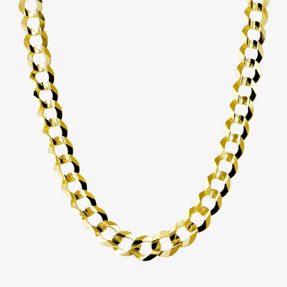 Solid Yellow Gold Curb Link Chain 2mm-5.5mm