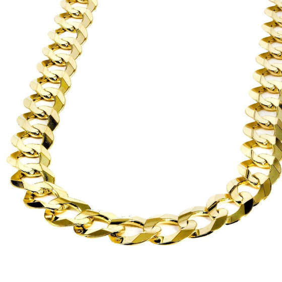 14mm-15mm Curb Link Chain - Solid Yellow Gold