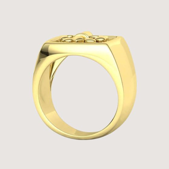 14k Gold Fleur-de-Lis Signet Ring Rings