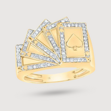  Spades 1/3ctw Diamond Cards Ring - 10k Yellow Gold