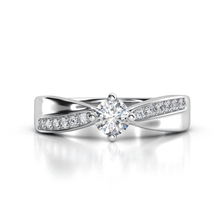  alt=" Discover the Contemporary Split-Band Lab Diamond Ring with Pavé Detailing. A stunning women’s engagement ring featuring a 2.00 CT lab diamond and pavé accents in 14K gold. "