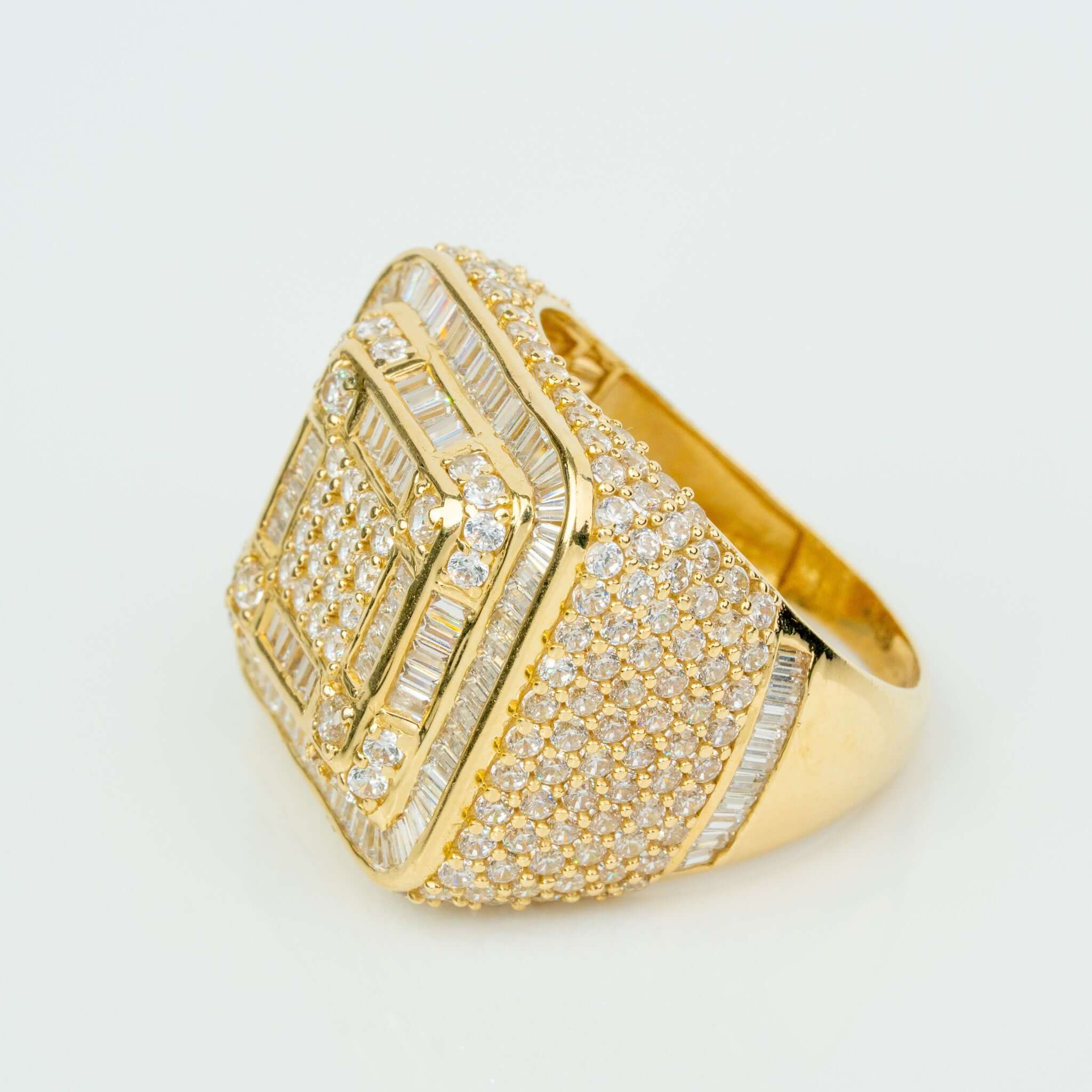 Square CZ Gold Ring – 10K Solid Gold Elegance – GOLDZENN