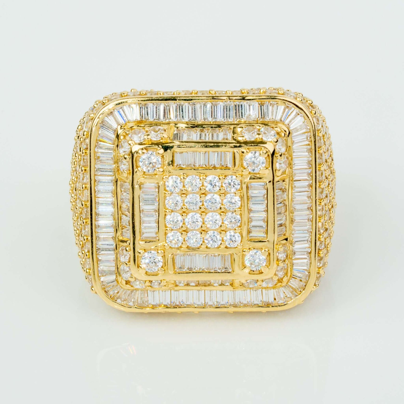 Square CZ Gold Ring – 10K Solid Gold Elegance – GOLDZENN
