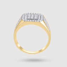  Square 1-1/4ctw Diamond Cluster Ring - 14k Yellow Gold